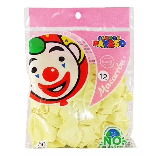 [50. 45170] Bolsa De Globos 12" Macarron Vainilla C/50