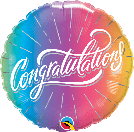 [207.98477] Globo 18" Congratulations Multicolor / Ombre C/1