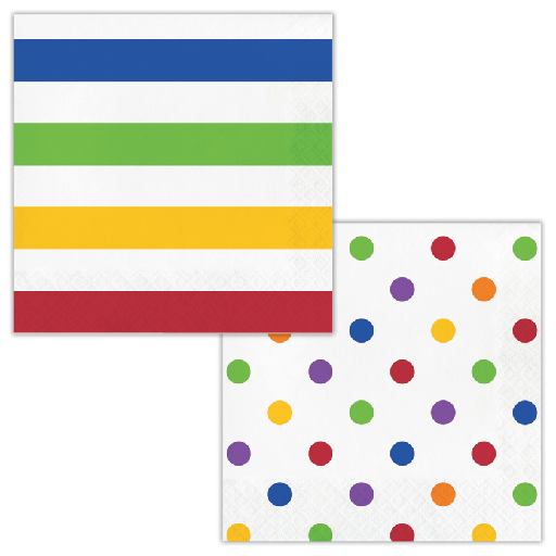 [20.337068] Servilleta G Multicolor Dots And Stripes C/16
