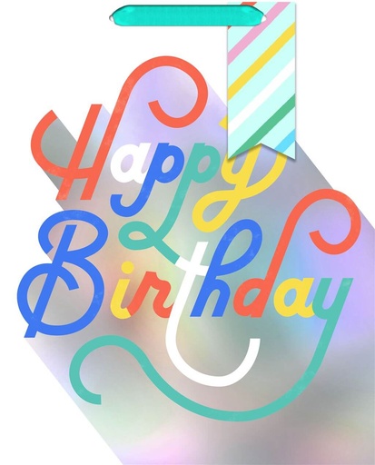 [134.EGB7145] Bolsa Grande Happy Birthday Coloridas Letras C/1