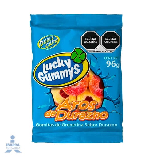 [221.20913] Lucky Gummys Aros De Durazno C/96g