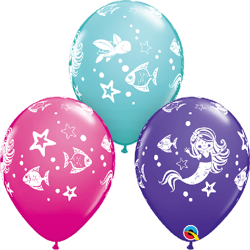 [203.87885] Globo 12" Feliz Sirena Y Amigos C/1