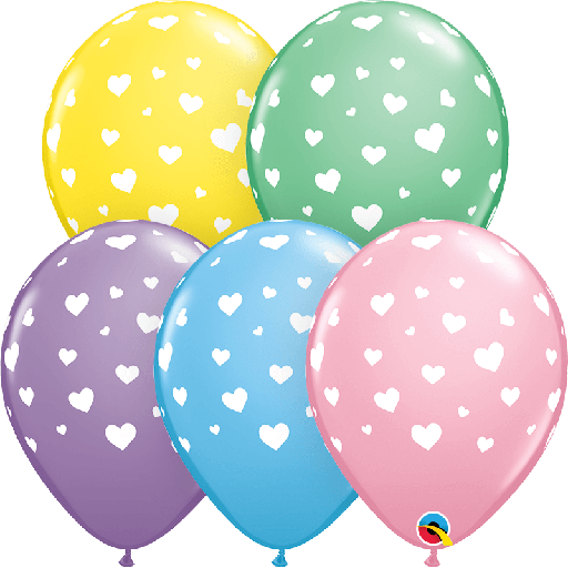 [203.98714] Globo 12" Corazones Pastel C/1