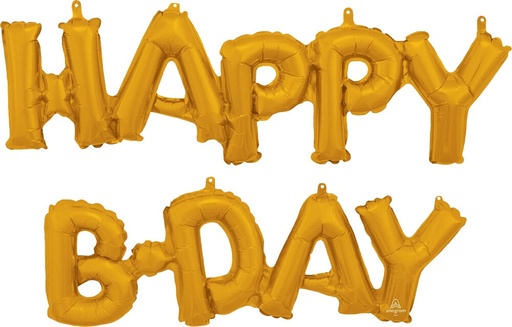 [190.3375901] Globo AirFilled Happy Birthday Oro C/1