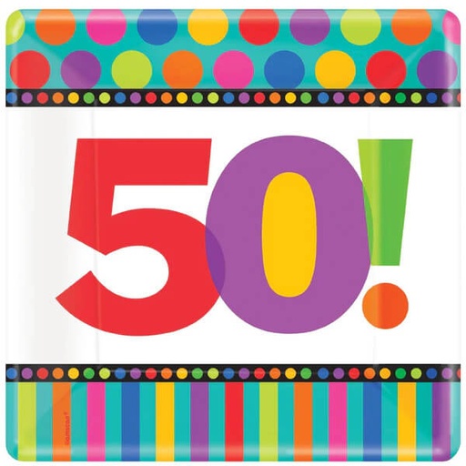 [40.599464] Plato 9" Cuadrado Edades 50 C/8
