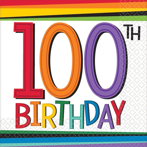 [40.50183611] Servilleta CH Rainbow Birthday Edades 100 C/16