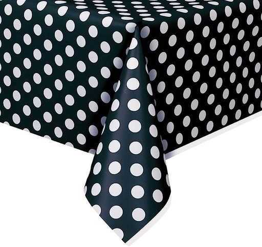 [30.50260] Mantel Polka Dots Negro C/1