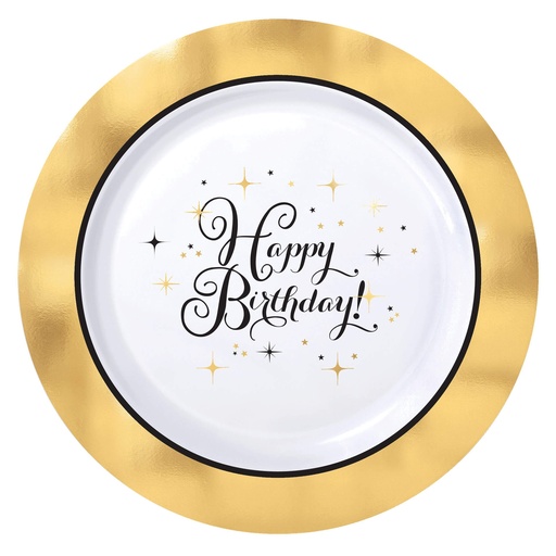 [40.430631] Plato 9" Plastico Golden Birthday C/10