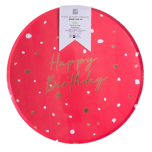 [170.plapla26054] Plato 10" Happy Birthday Red C/8