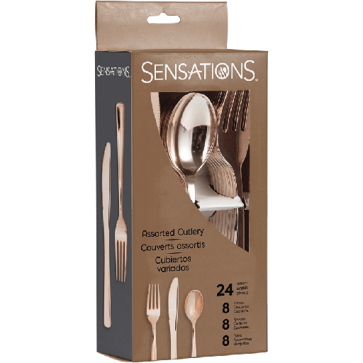 [20.338364] Cubiertos Metallic Sensations Golden Rose C/24
