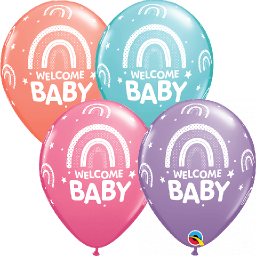 [203.28871] Globo 12" Welcome Baby Arcoiris Bohemio C/1