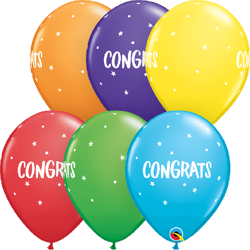 [203.24879] Globo 12" Congrats Puntos y Estrellas C/1
