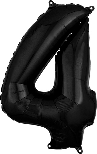[194.3884501] Globo 26" Numero 4 Negro C/1