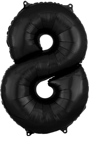 [194.3884901] Globo 26" Numero 8 Negro C/1