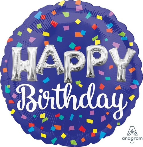 [193.41796] Globo 36" Happy Birthday Azul C/1