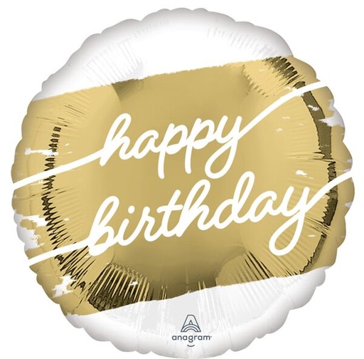 [191.75349] Globo 18" Happy Birttday Franja Oro C/1