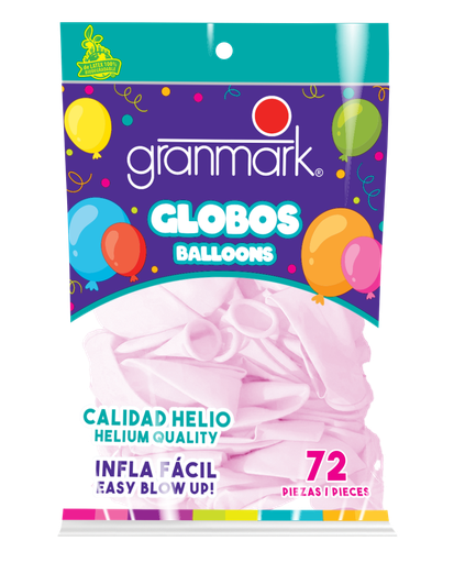 [17.8856/3] Bolsa De Globos 7" Rosa Bebe C/72