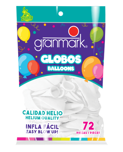 [17.8860/4] Bolsa De Globos 9" Blanco C/72