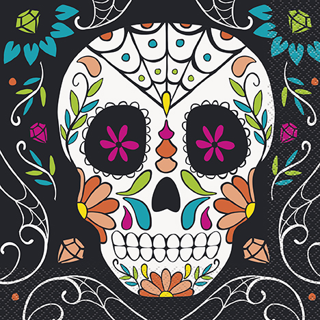 [30.77062] Servilleta G Day Of The Dead Skull C/24