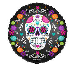 [191.44832] Globo 18" Redondo Calavera Flores