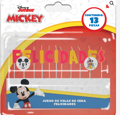 [13.8880/693] Vela Felicidades Mickey Mouse C/13