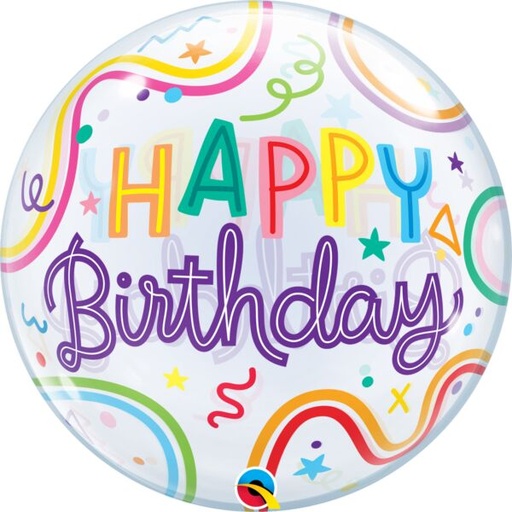 [209.24910] Burbuja 22" Birthday Lieas Y Estrellas