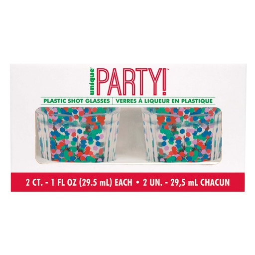 [30.73220] Plastic Shot Glasses Vibrant Christmas C/2