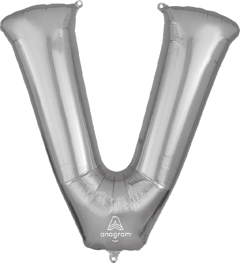 [196.32989/01] Globo 36" Letra V Plata C/1