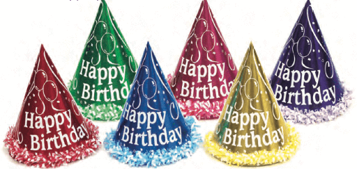 [100.102L] Gorro Carton Happy Birthday Lei Trim C/1