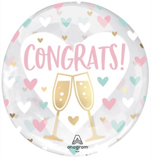 [199.4532311] Burbuja 18" Congrats Hearts C/1