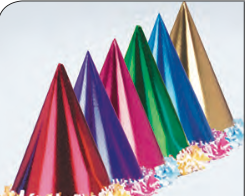 [100.105L] Gorro Carton Foil Con Lei Trim C/1