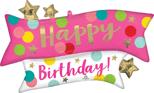 [193.46339] Globo 36" Birthday Pink Confetti C/1