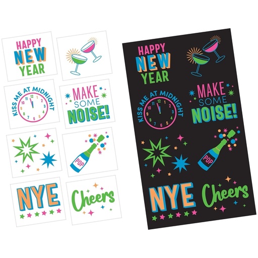 [41.3903464] Glow In The Dark Tattoos Happy New Year C/8