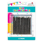 [13.8873/1] Vela Negra Con Brillos C/12