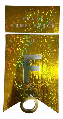 [120.4313] Banderin Holografico Dorado  C/1