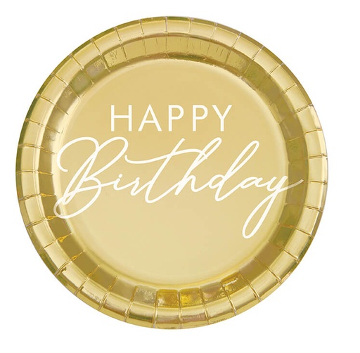 [30.40295] Plato 9" Gold Happy Birthday C/8