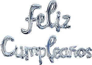 [264.0764] Letrero Feliz Cumpleaños Plata C/1