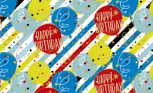 [16.930-6523] Papel Envoltura Happy Birthday Eileen Confetti C/1