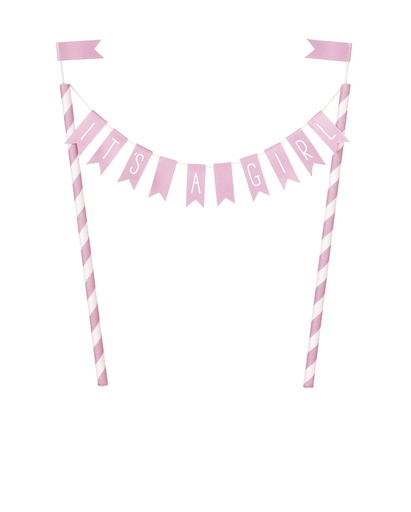 [31.73370] Cake Topper Pink Hearts It's A Girl C/1