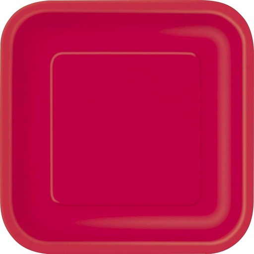 [30.31502] Plato 7" Cuadrado Rojo C/16