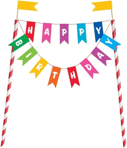 [31.49578] Cake Topper Happy Birthday Colores C/1