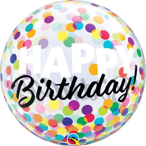 [209.24908] Burbuja 22" Birthday Puntos Coloridos C/1