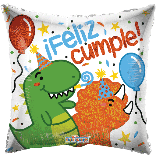 [197.36124-18] Globo 18" Feliz Cumple Dinosaurios C/1