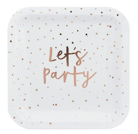 [280.HBMM142] Plato 9" Foil Let's Party Rose Gold C/8