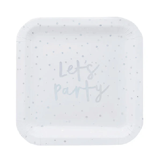 [280.HBMM143] Plato 9" Foil Let's Party Plata C/8