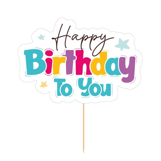 [05.03HBCB] Cake Topper Happy Birthday Colores Brillantes  C/1