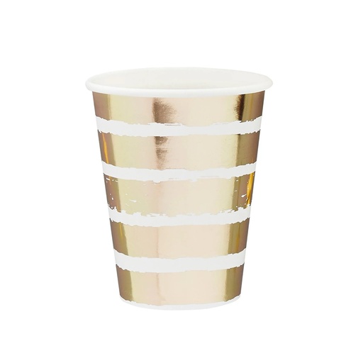 [280.HBMM137] Vaso 9oz Foil Dorado C/10