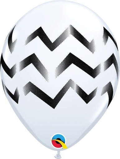 [203.87887] Globo 12" Chevron Blanco Negro C/1