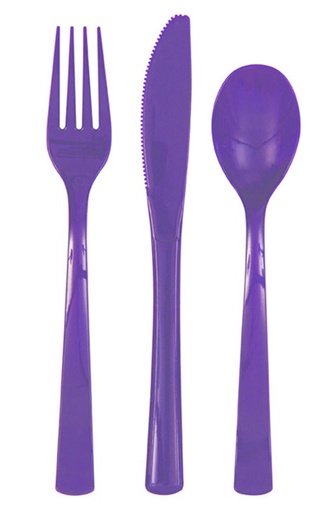 [39536] Juego De Cubiertos Morado C/18