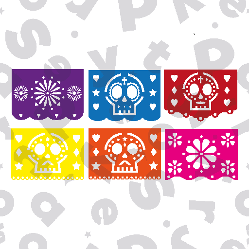 [264.0055] Vinil Electrostatico Papel Picado C/1